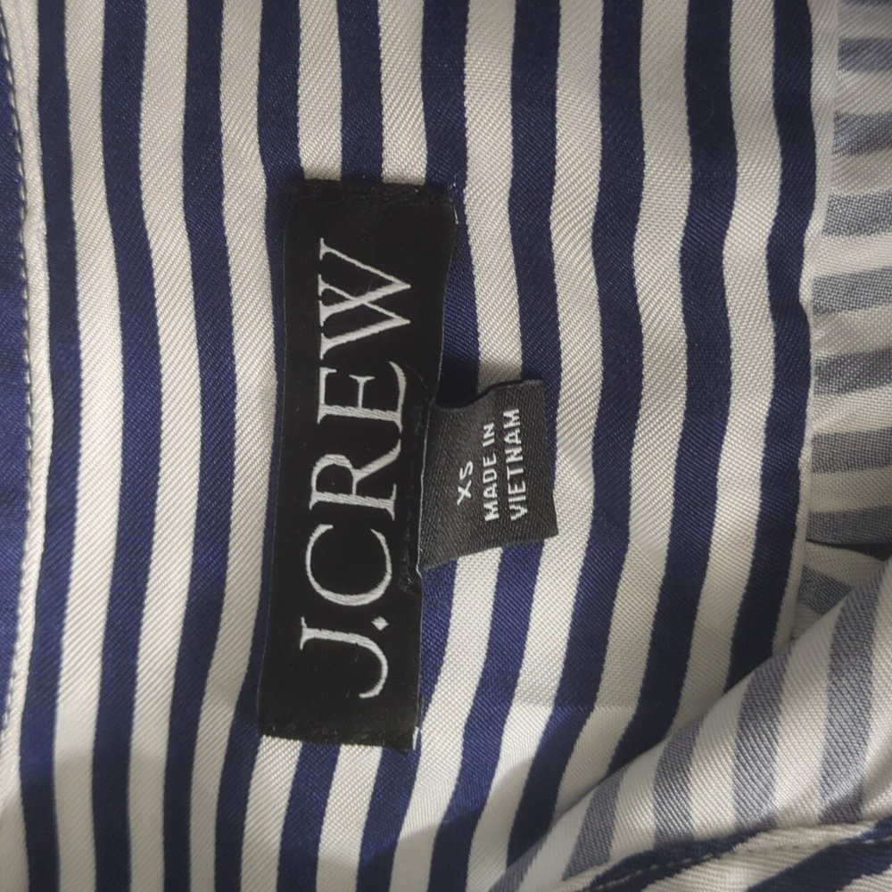 J. Crew Navy and White Striped Shirt / BLOUSE Size Xs - Picture 3 of 6